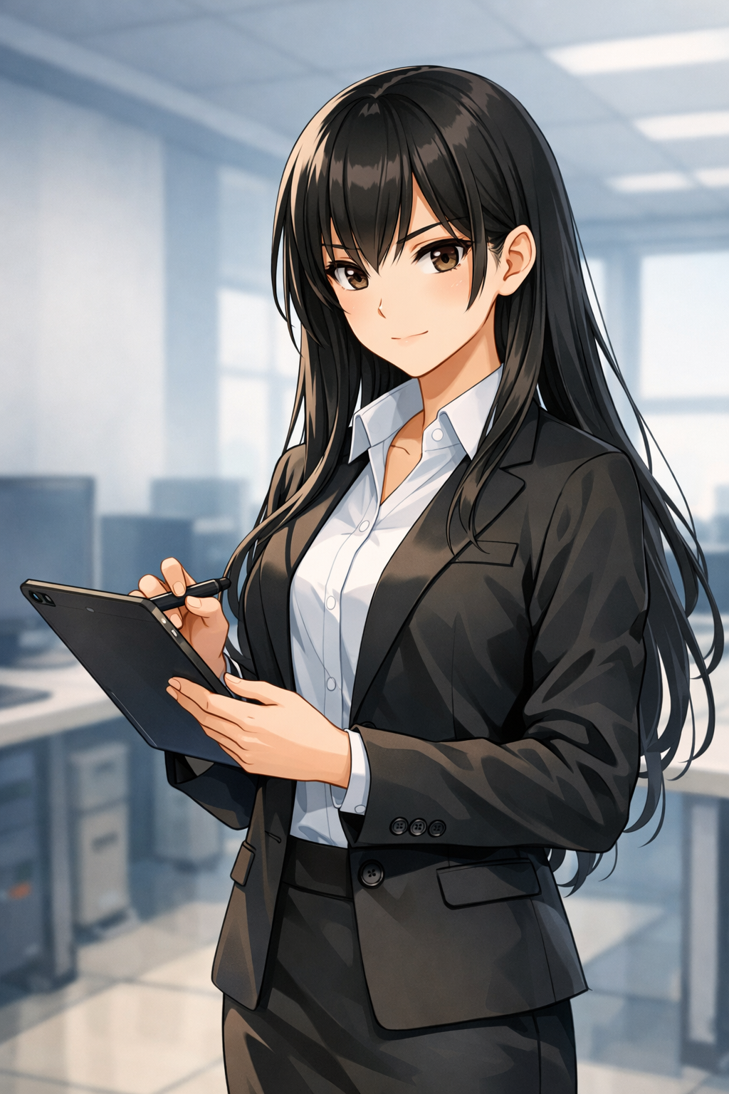 クール系黒髪ロング女性